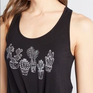 Modcloth Succulent Collection Black Tank top Size L